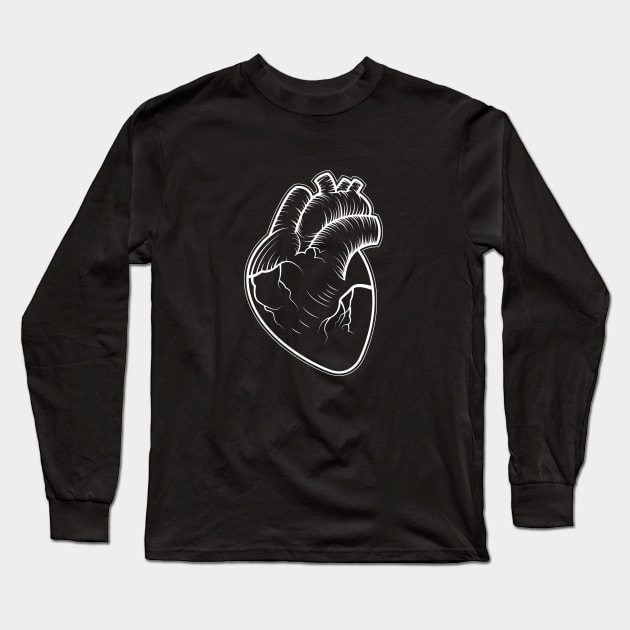 Anatomical Heart Long Sleeve T-Shirt by AlchemyStudio